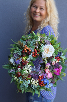 barwny wianek Biały Kwiat Fruito, śr.38cm