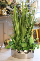 Malona New Kłosy, sztuczna trawa z sukulentami w lustrzanej donicy, wys.73cm