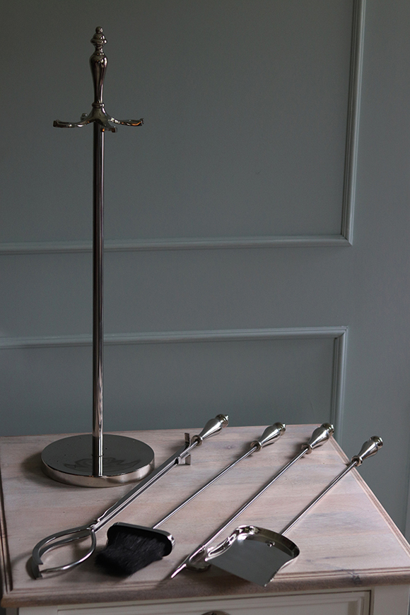 OD RĘKI Glamour Shining, zestaw kominkowy na stojaku, 4 elementy, wys.83cm