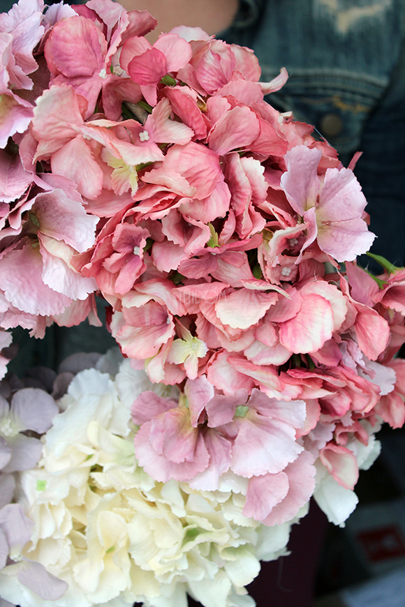 Kolorowa Hortensja 2 wianek, śr.36cm  