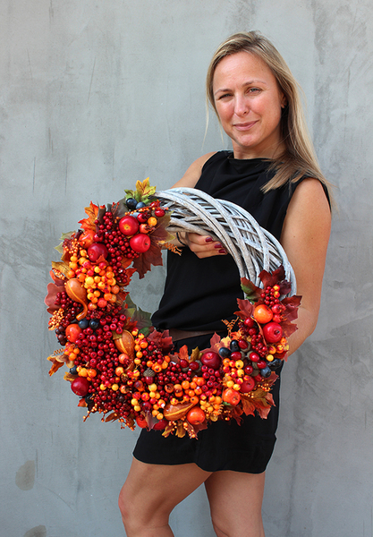 dekoracyjny wianek Pani Jesień 2, śr.44cm 