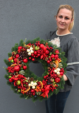 bożonarodzeniowy wianek Świąteczny Kolor, śr.48cm