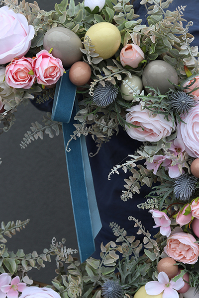 elegancki wianek wielkanocny, Green Canoe Pastels II, śr.56cm 