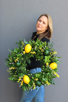 Cytrusy, wianek na drzwi w intensywnych barwach, śr.48cm 