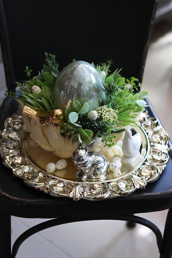 Pióra Glamour, Turkus, wielkanocny stroik, śr. 29/30cm