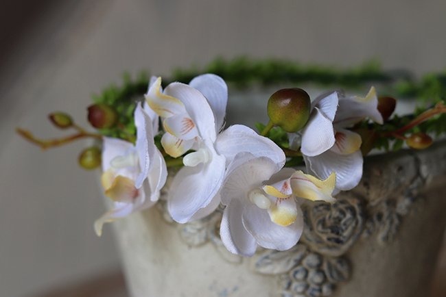 Alexis, kwiatowy wianek na głowę z orchideą, rozmiar uniwersalny