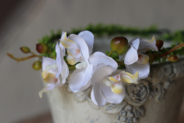 Alexis, kwiatowy wianek na głowę z orchideą, rozmiar uniwersalny