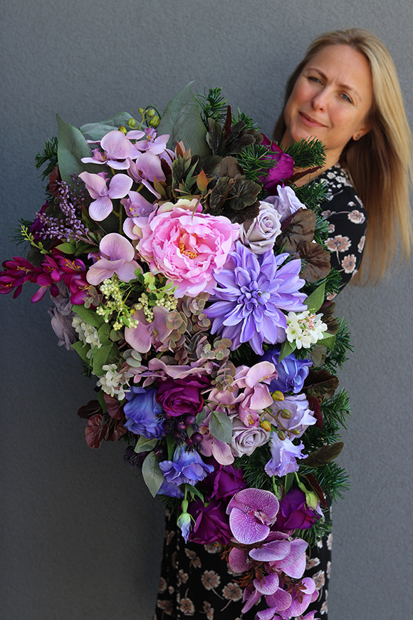 Falena, wiązanka / dekoracja nagrobna, dł.88cm 