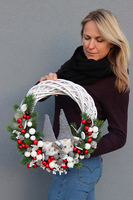 bardzo ładny wianek Świąteczny ze Skrzatami, śr.40cm