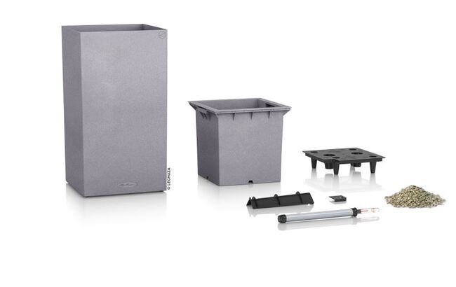 Canto Stone Kolumna, elegancka donica z nawadnianiem, szara, wym.76x40cm