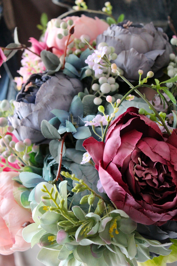 bukiet mieszanych, sztucznych kwiatów Saba, wys.40cm