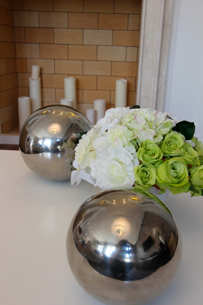 kula dekoracyjna stalowa Silver śr.25cm