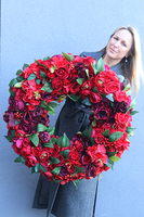 bardzo duży wianek do dekoracji, Czerwień Modern, śr.72cm