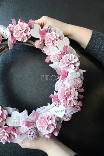 walentynkowy wianek Romantyczny, śr.30cm