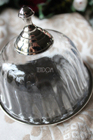 Glamour pojemnik z kloszem i lustrzaną podstawą, wym.11.5x12.5cm