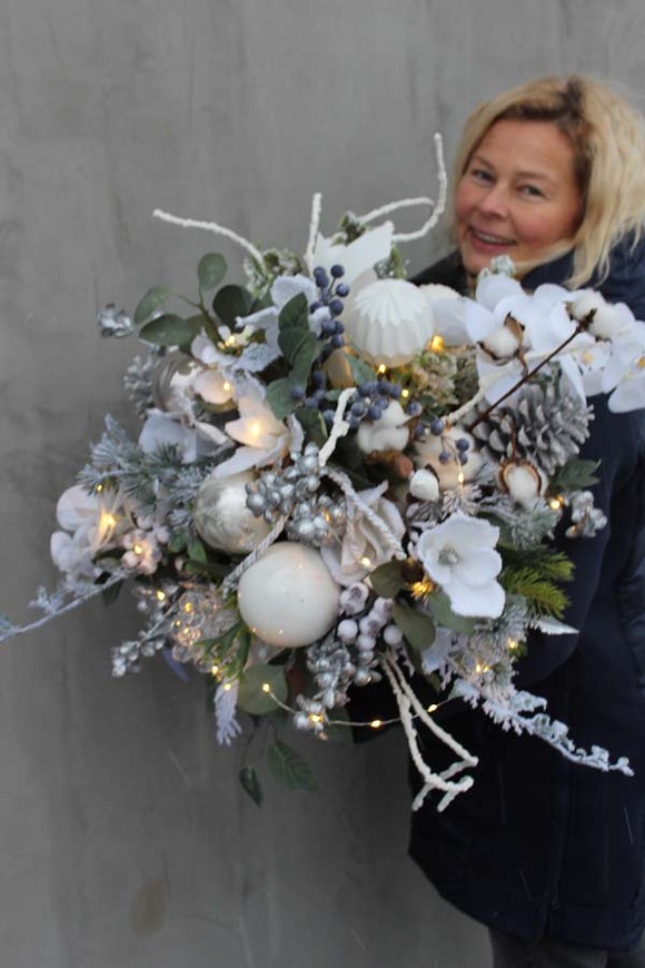 Mroźna Kraina, box świąteczny / stroik, wys.62cm