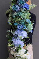 biało - niebieska kwiatowa girlanda Morska Fala, dł.150cm