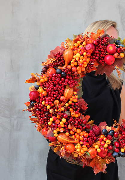 dekoracyjny wianek Pani Jesień 2, śr.44cm 