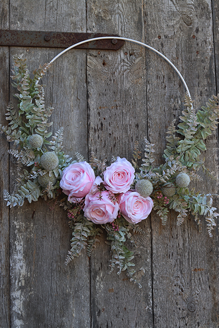 Subtelle, wianek na drzwi na obręczy, śr.50cm