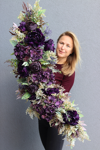 Maestro Premium, ekskluzywna girlanda z fioletowych kwiatów, dł.100cm 