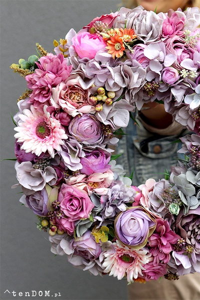 Bogactwo Natury Margerita, duży wianek na drzwi, śr.42cm 