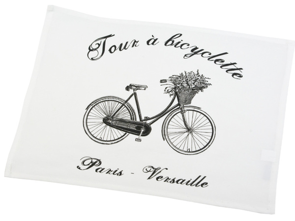 serwety na stół dekoracyjne białe Bicyclette 2 szt.