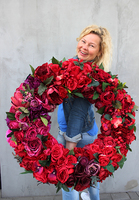 bardzo duży wianek do dekoracji, Czerwień Modern, śr.72cm