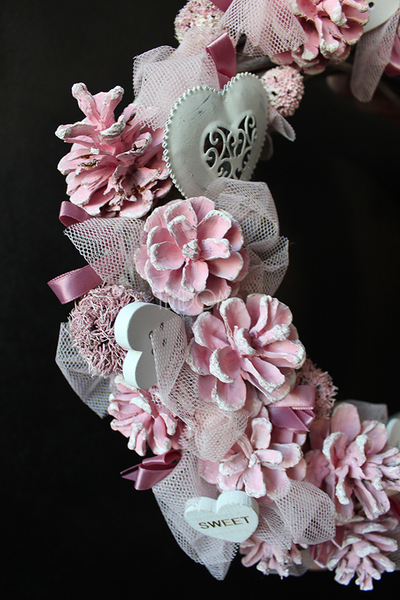 walentynkowy wianek Romantyczny, śr.30cm