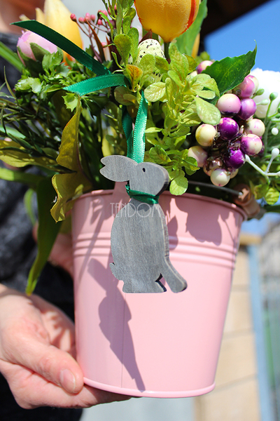 Easter kompozycja wielkanocna w metalowym wiaderku wys.26cm