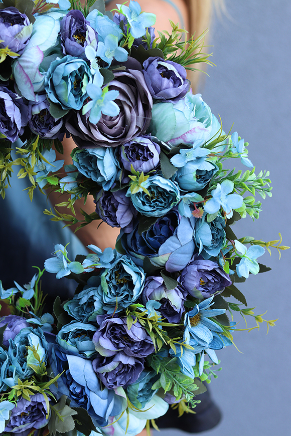 bogaty wianek na drzwi, Caryca Katarzyna Turkus 2, śr.46cm