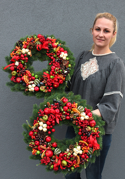 bożonarodzeniowy wianek Świąteczny Kolor, śr.48cm     