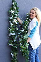 Agnes, elegancka girlanda z białymi kwiatami, dł.3m   