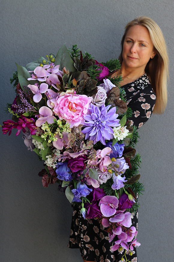 Falena, wiązanka / dekoracja nagrobna, dł.88cm 