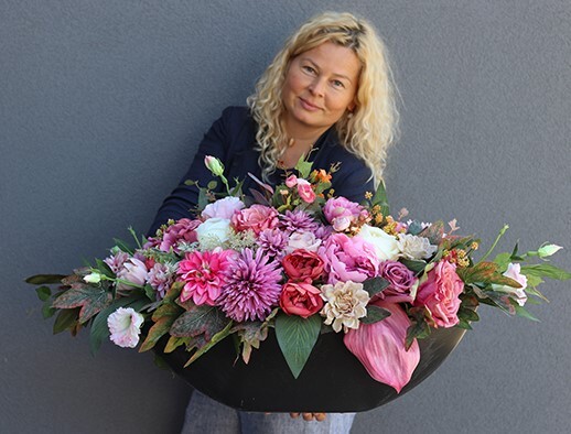 elegancka kompozycja nagrobna, Laos Della Black, wys.100x65x50cm