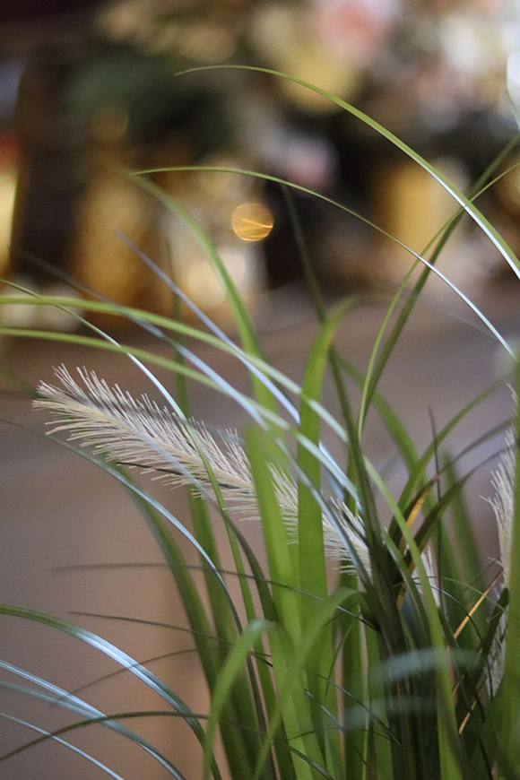 Malona New Kłosy, sztuczna trawa z sukulentami w lustrzanej donicy, wys.73cm