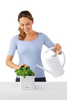 Cube, elegancka donica z nawadnianiem, szara, wym.16x17cm