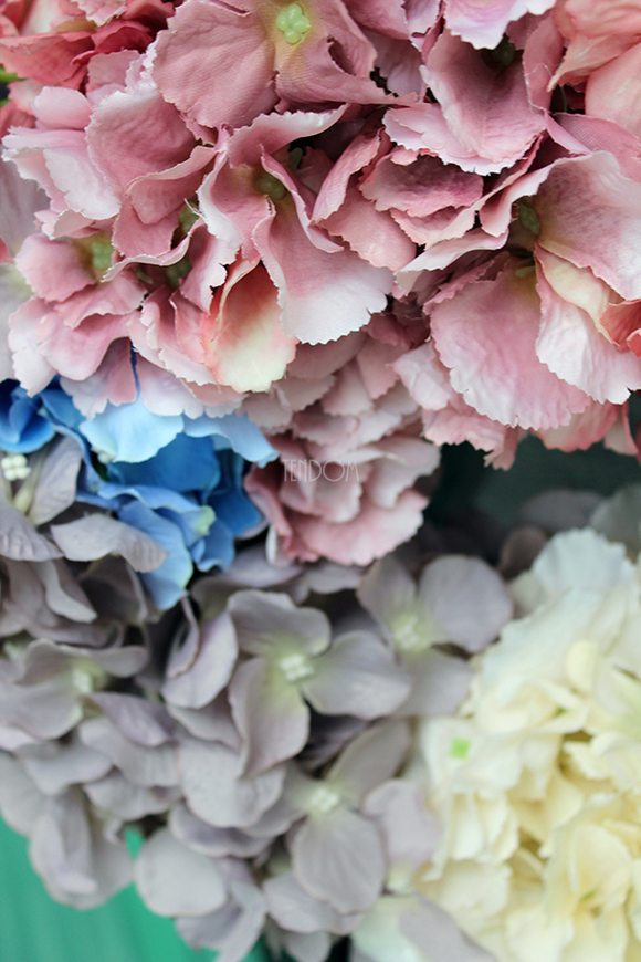 Kolorowa Hortensja 2 wianek, śr.36cm  