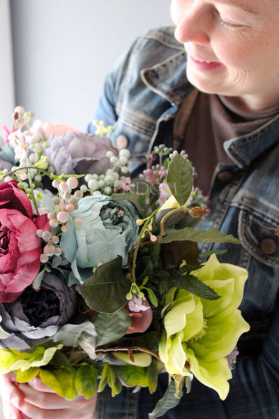 bukiet mieszanych, sztucznych kwiatów Saba, wys.40cm