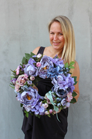 Caryca Katarzyna Fiolet, efektowny wianek na drzwi, śr.40cm 