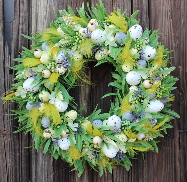 dekoracyjny wianek wielkanocny Naturalna Wiosna 2, śr.28cm 