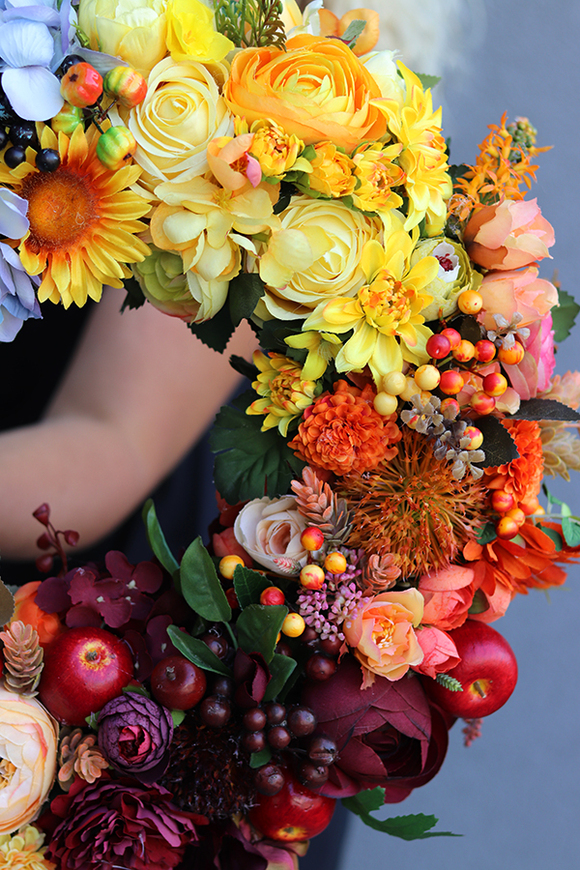 Jesienne Marzenie, radosny tęczowy wianek, śr.45cm 