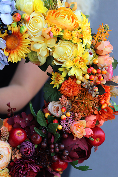 Jesienne Marzenie, radosny tęczowy wianek, śr.45cm 