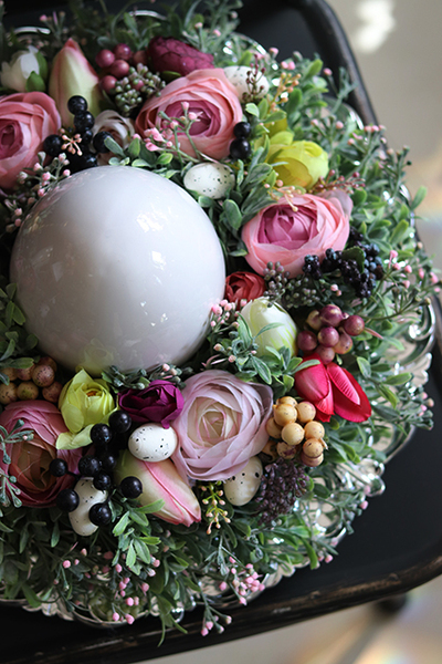 Pullano, wielkanocna kompozycja / stroik na talerzu, śr.32cm