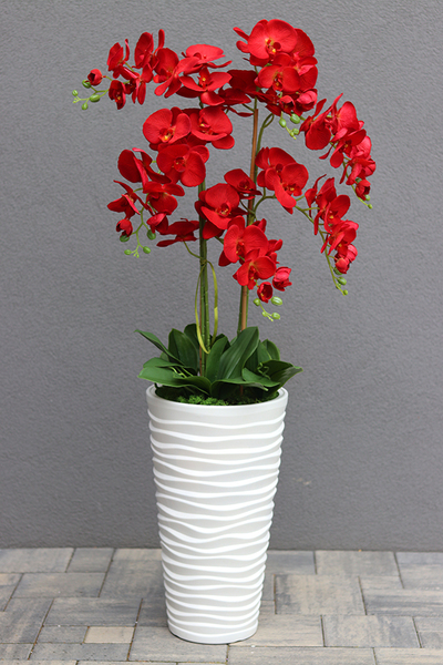 czerwony storczyk Mediolan Modern, wys.129cm