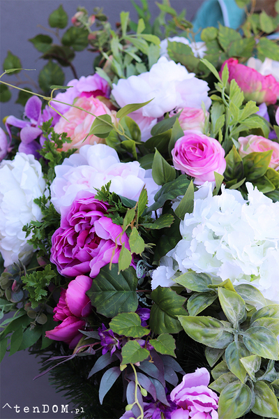 elegancka wiązanka nagrobna, Belloni, dł.100cm