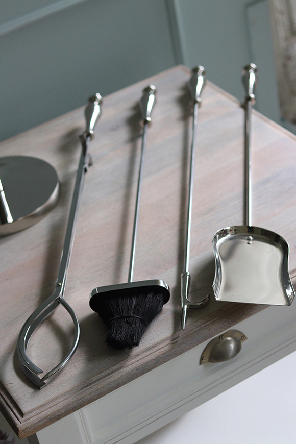 OD RĘKI Glamour Shining, zestaw kominkowy na stojaku, 4 elementy, wys.83cm