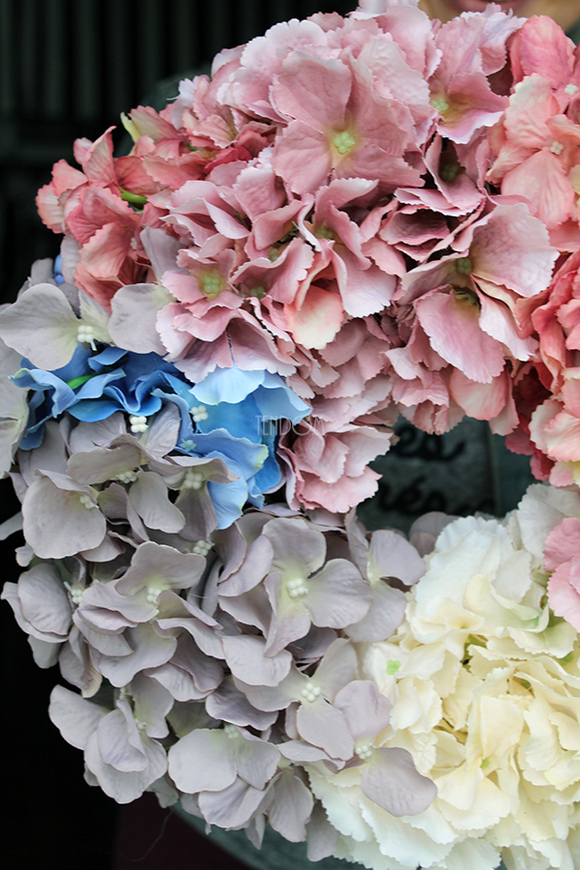 Kolorowa Hortensja 2 wianek, śr.36cm  