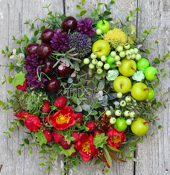 bardzo ładny wianek Tęczowa Jesień, śr.30cm