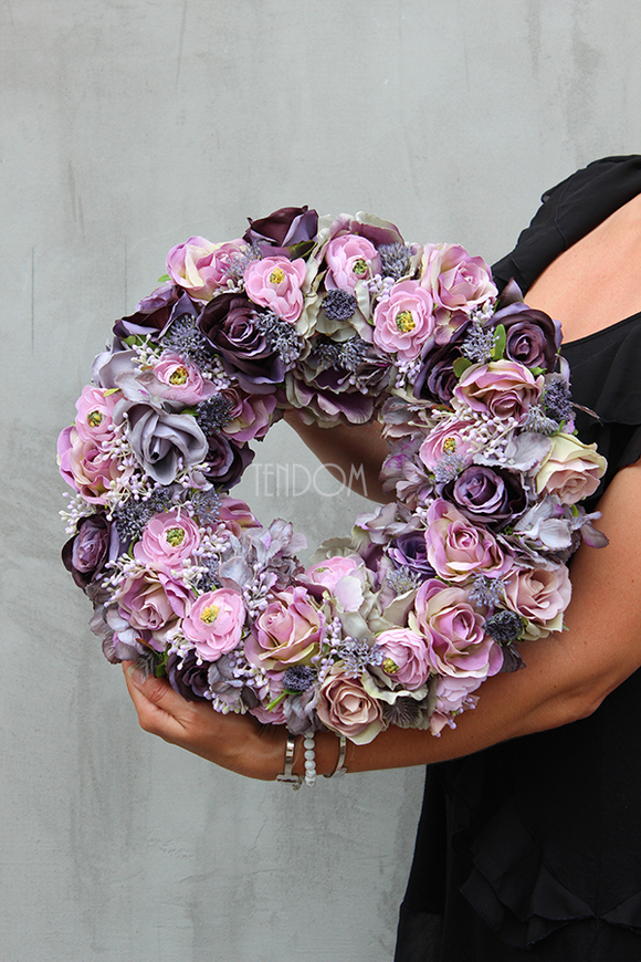 Pastelowa Nostalgia New, elegancki wianek, śr.41cm