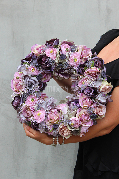 Pastelowa Nostalgia New, elegancki wianek, śr.41cm